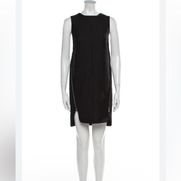 Robert Rodriguez shift mini dress/tunic Black Sleeveless Silver Side Zippers 6 - Picture 3 of 11